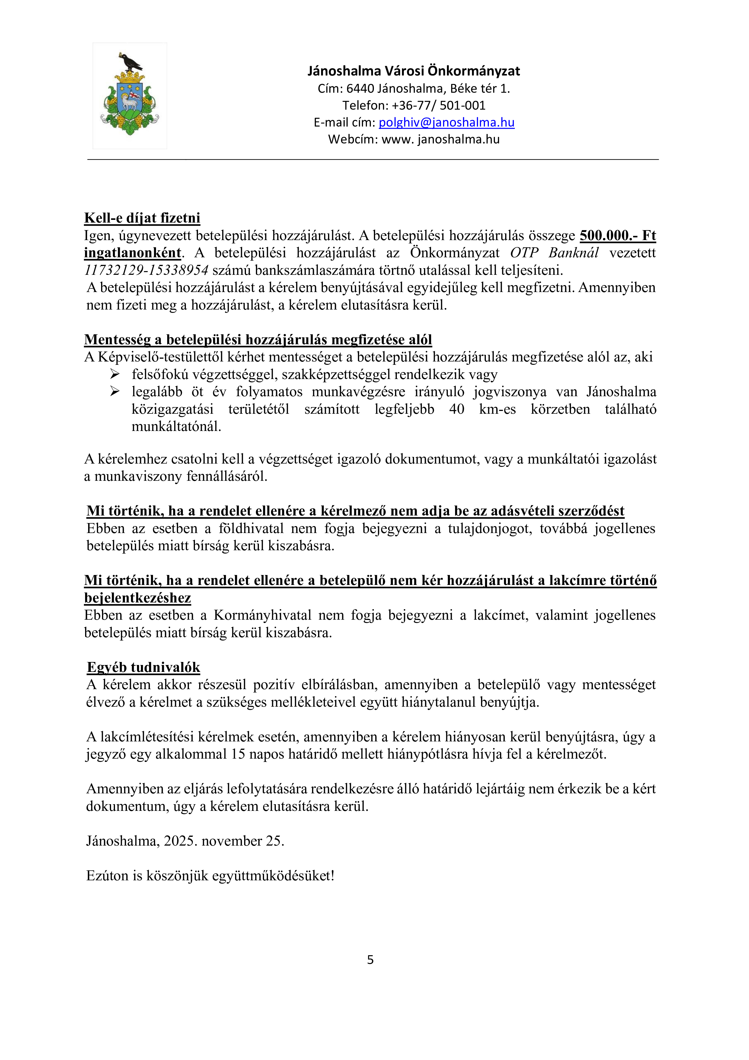 Helyi önazonosság védelméről 5. oldal